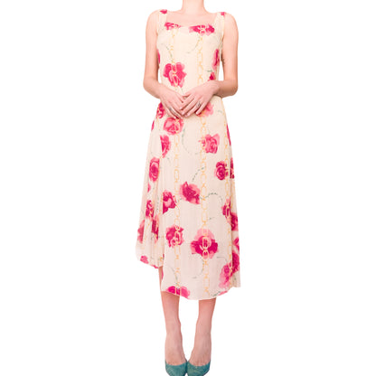 Anna Molinari S/S 1997 roses print dress - documented