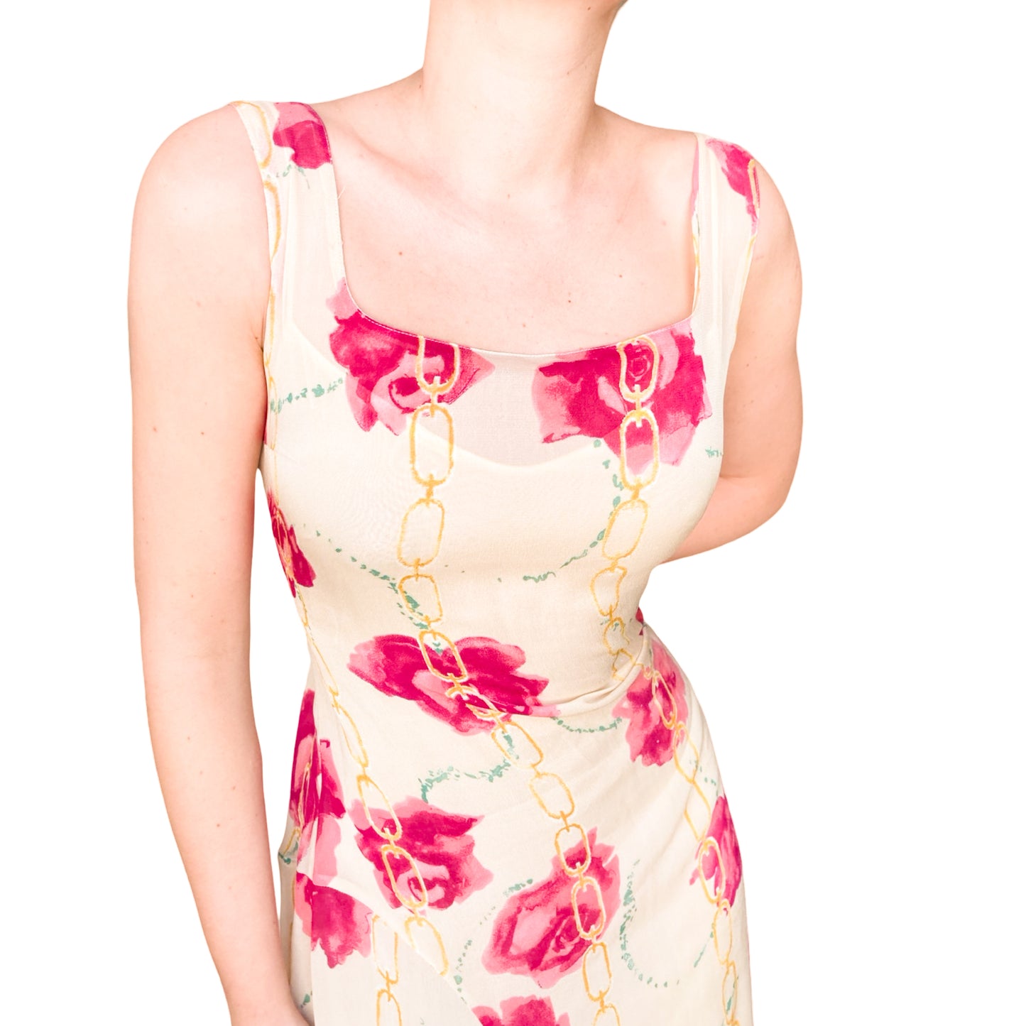 Anna Molinari S/S 1997 roses print dress - documented