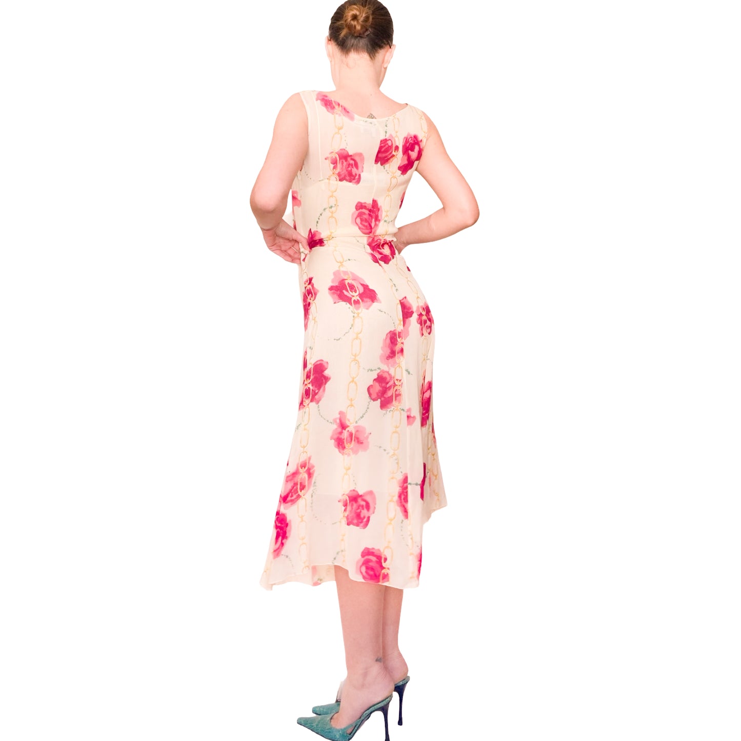 Anna Molinari S/S 1997 roses print dress - documented