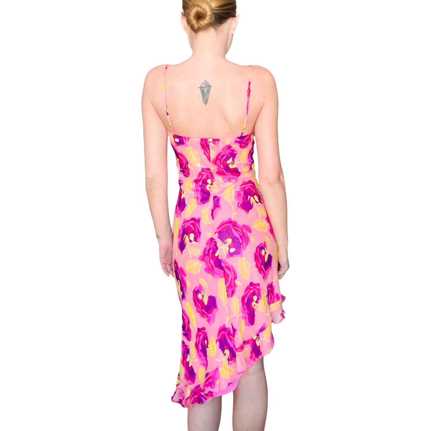 Betsey Johnson S/S 2001 silk dress & matching knit cardi ( set )