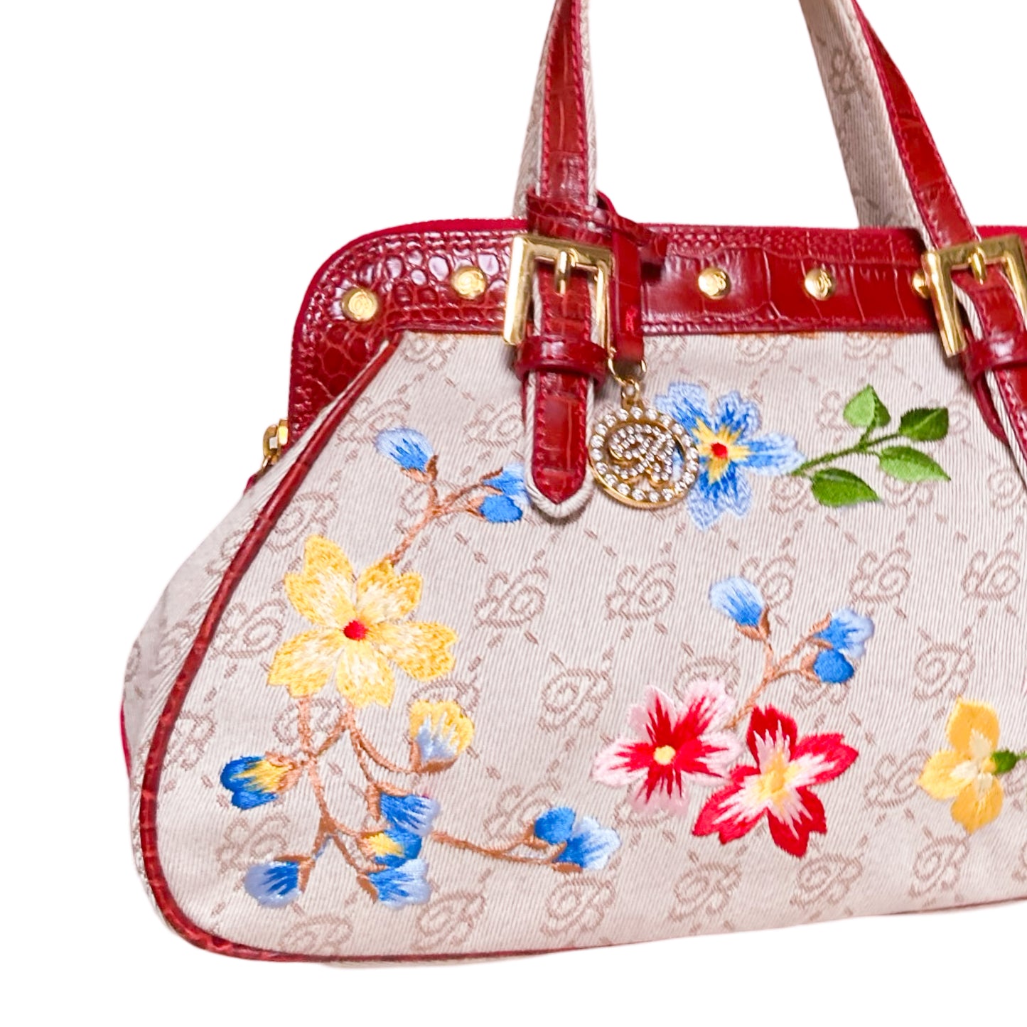 Blumarine S/S 2006 RARE floral embroidery bag