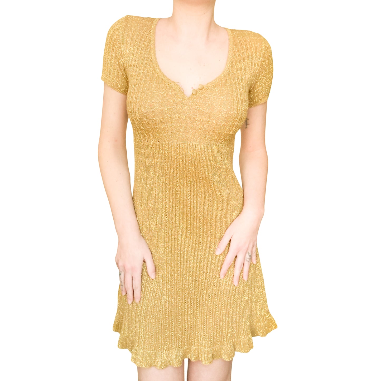 Blumarine (1991) Golden Knit dress
