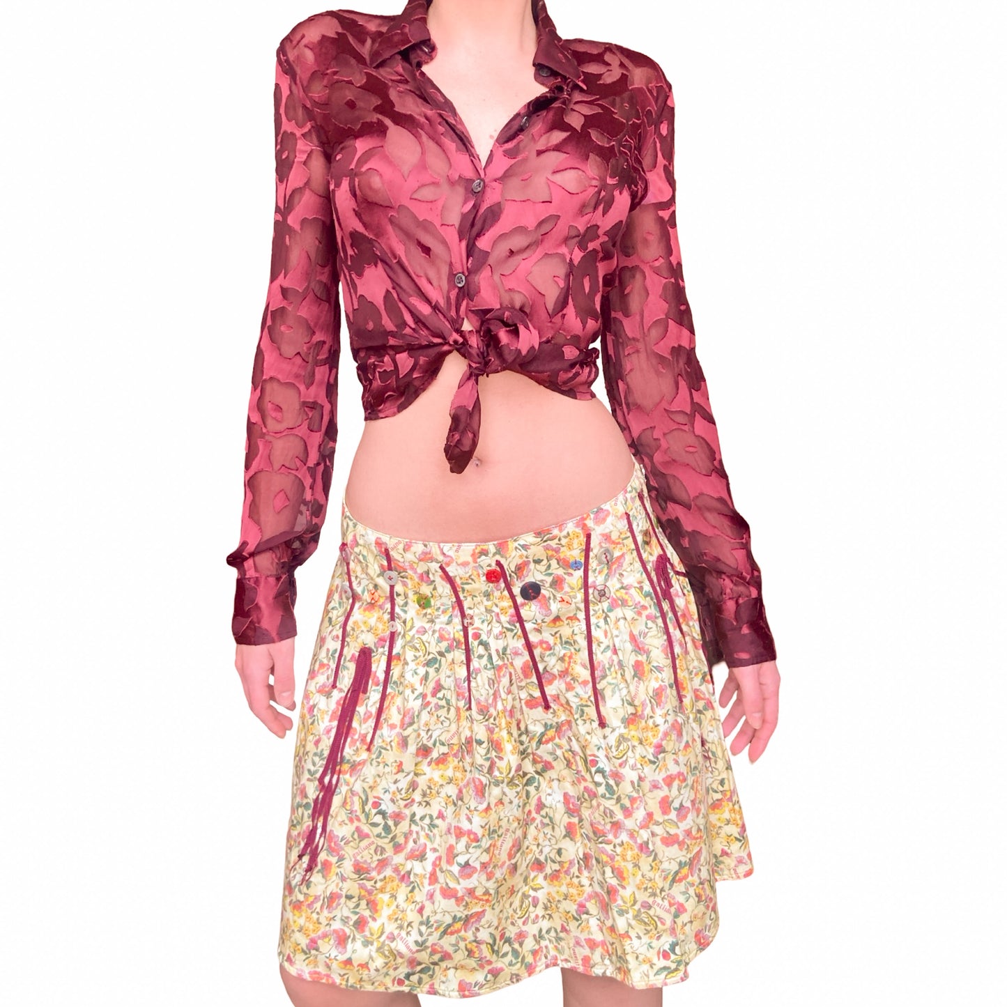 Galliano S/S 2009 liberty midi skirt