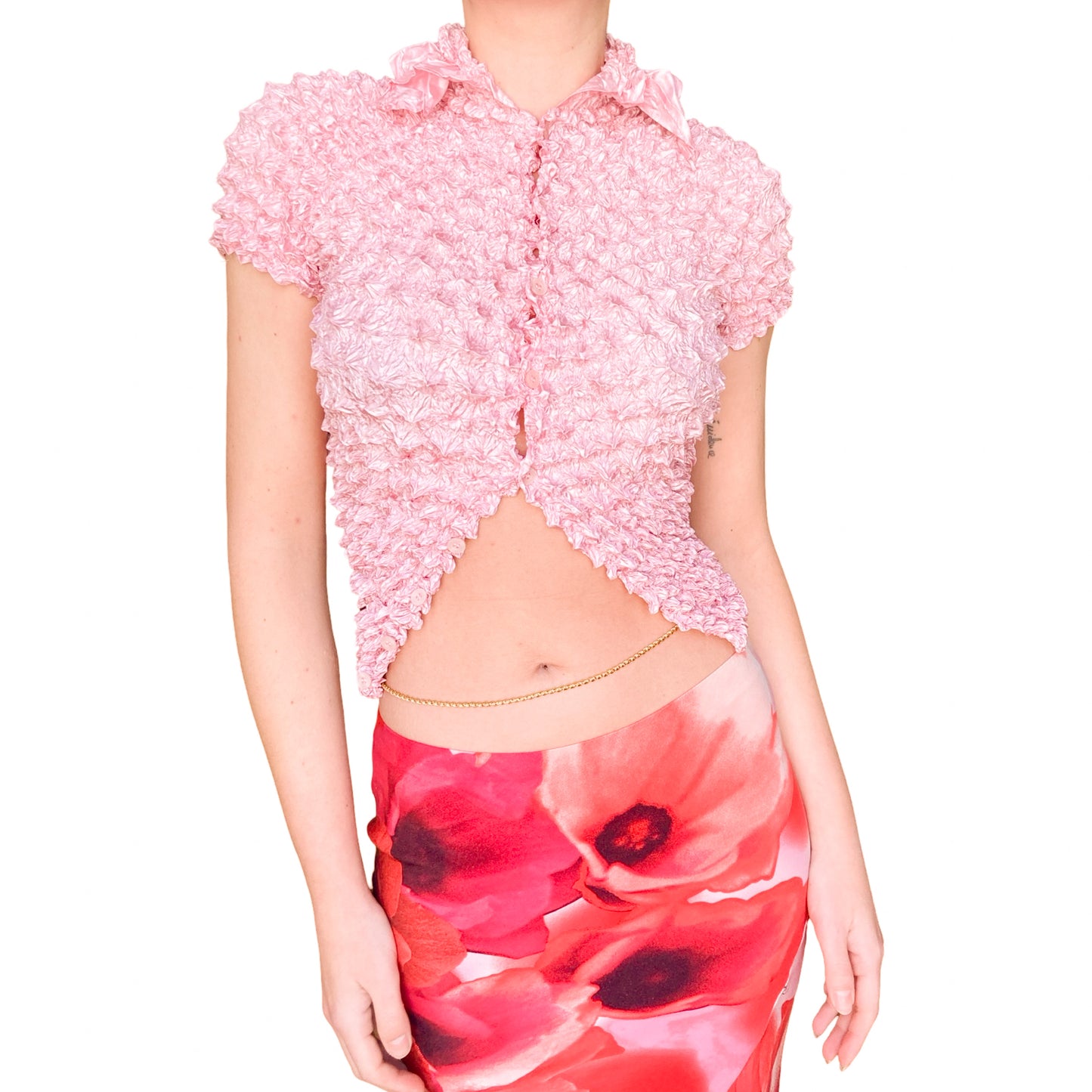 Vintage silk PopCorn button-up shirt