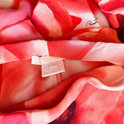 Roberto Cavalli 2002 Poppies silk Skirt -  runway