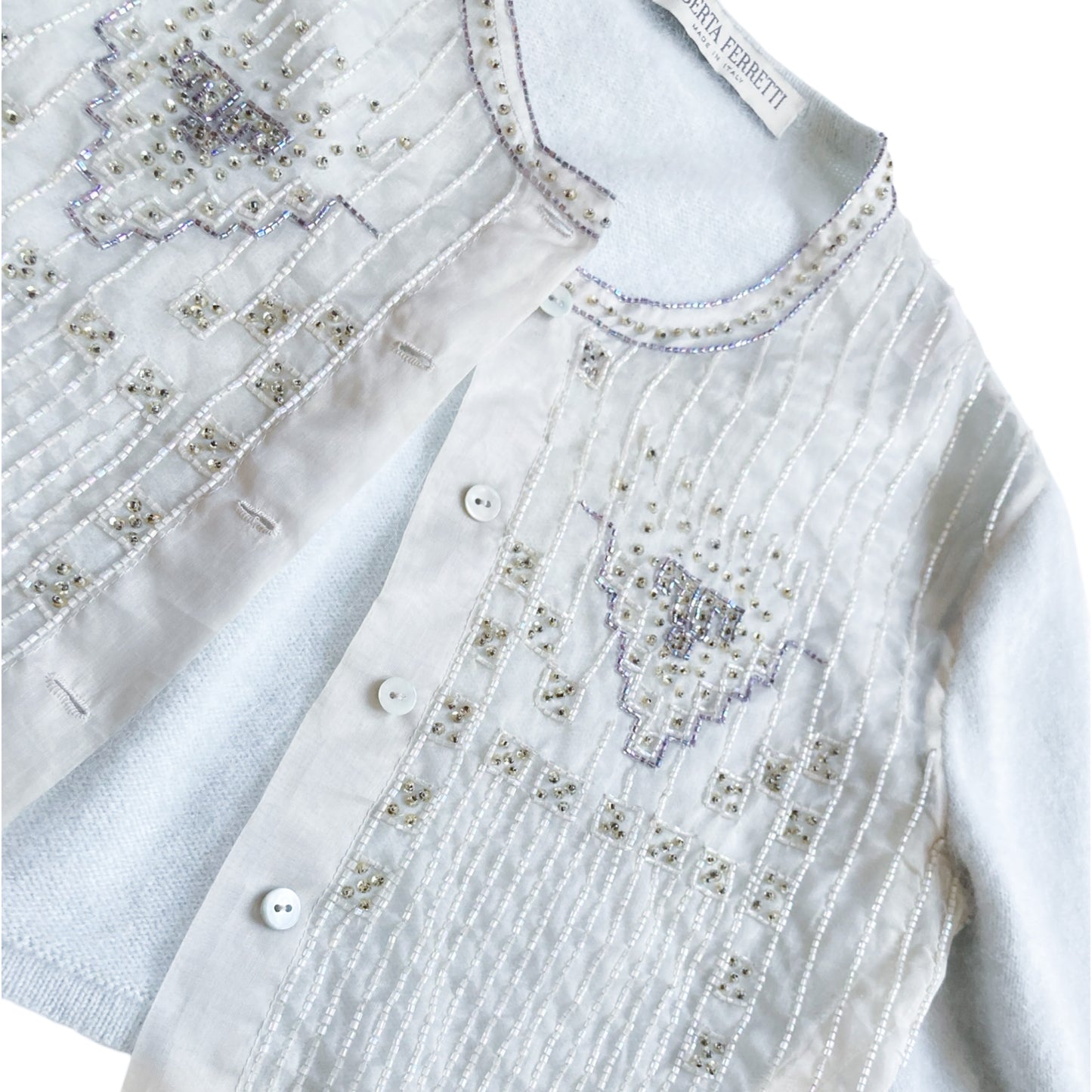 Alberta Ferretti 90's rare mohair embellished cardigan