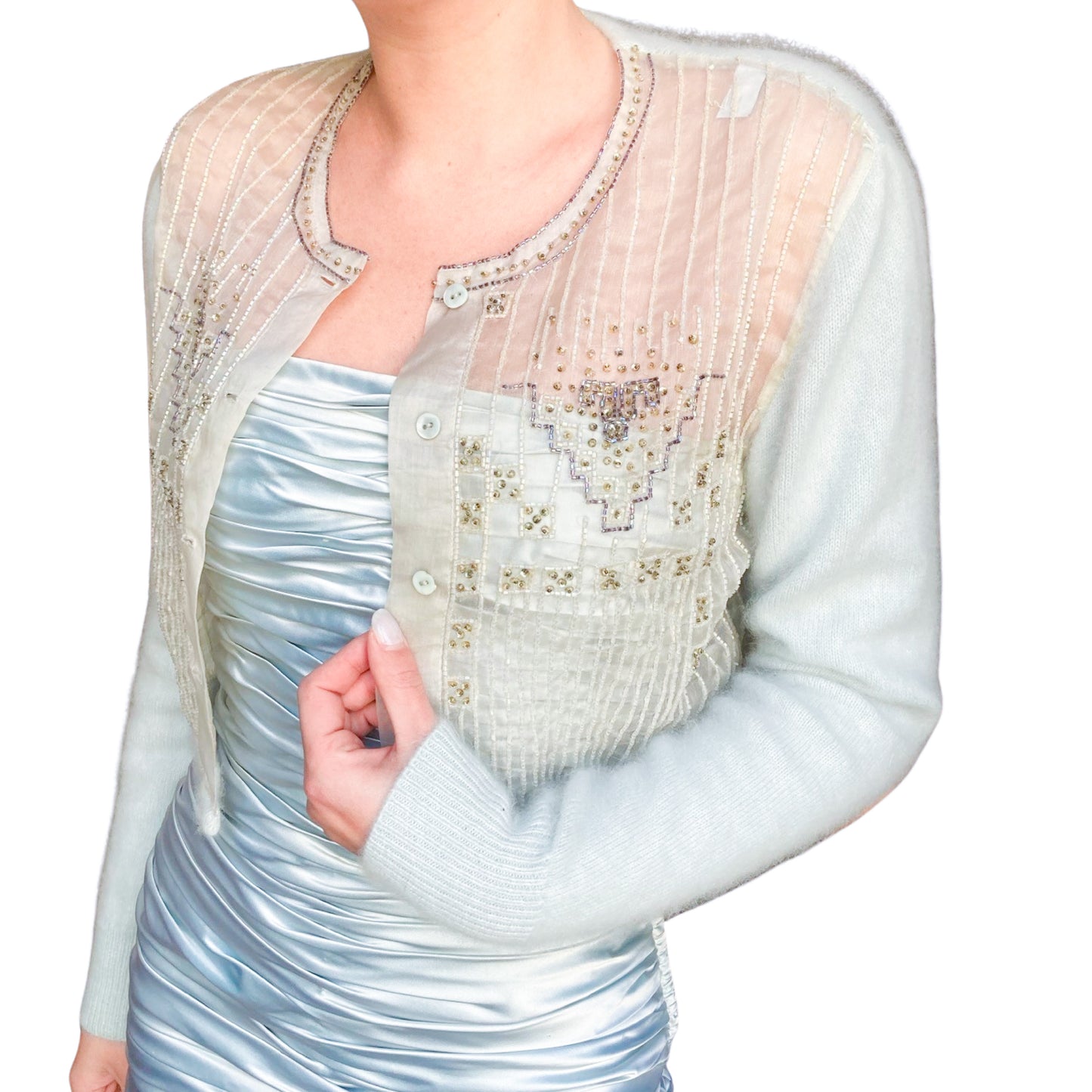 Alberta Ferretti 90's rare mohair embellished cardigan