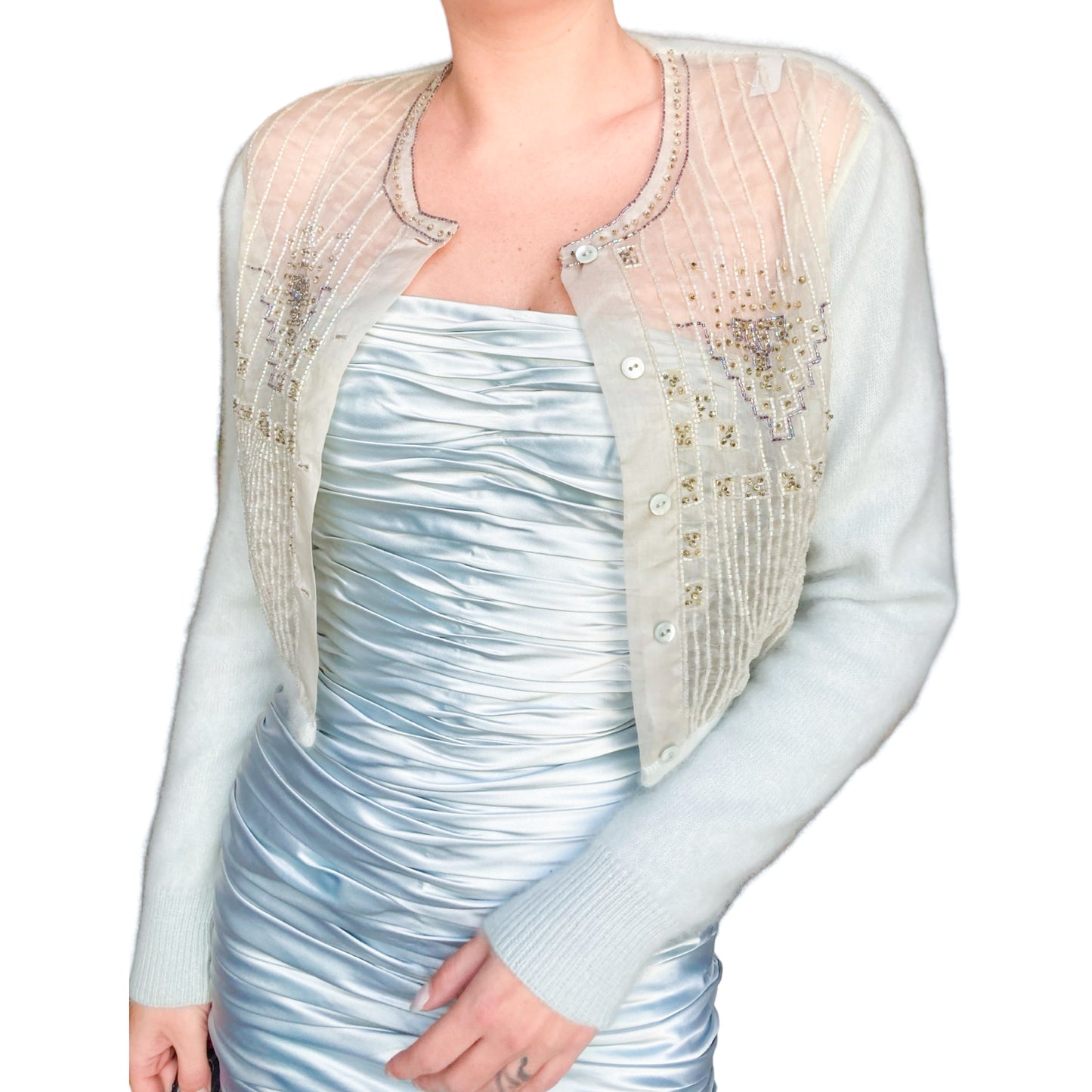 Alberta Ferretti 90's rare mohair embellished cardigan