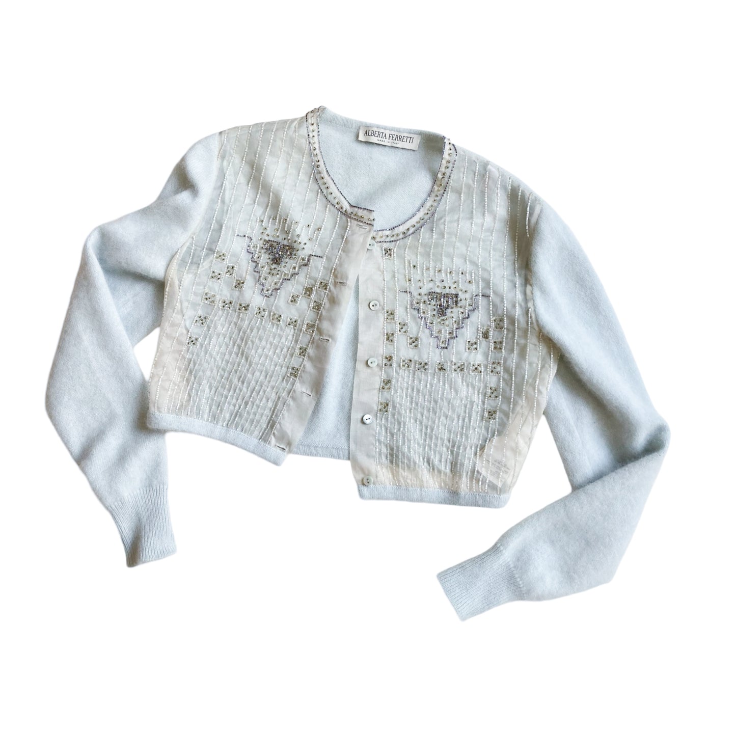 Alberta Ferretti 90's rare mohair embellished cardigan