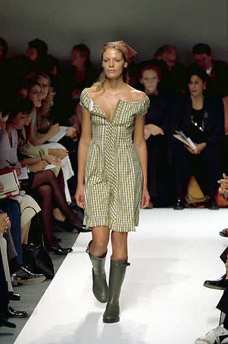 Alberta Ferretti S/S 2000 gingham prairie dress - runway