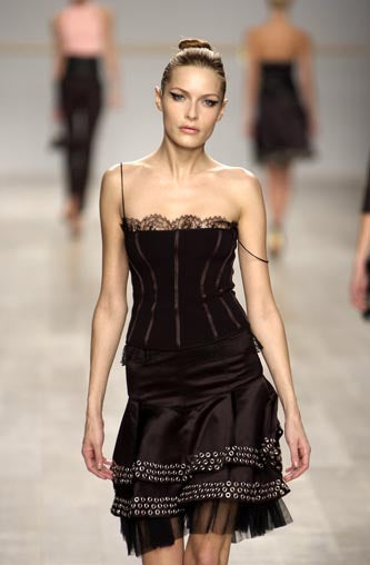 Blumarine S/S 2003 eyelet silk skirt - runway