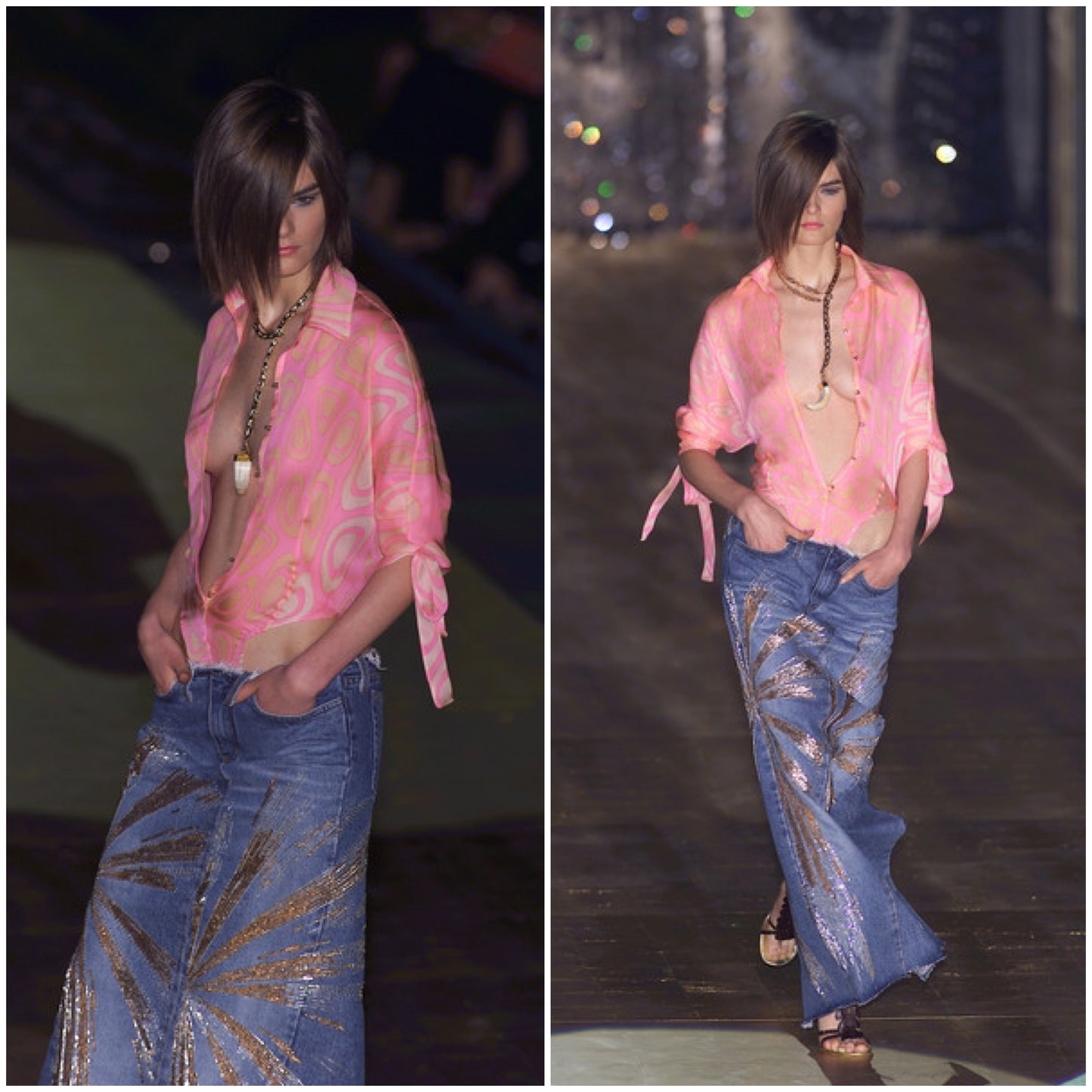 Roberto Cavalli S/S 2001 Maxi Denim Skirt