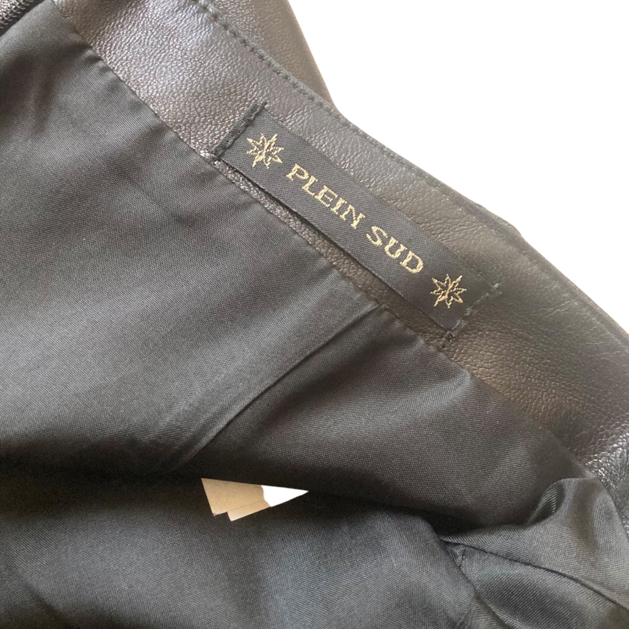 Plein Sud 2000's halter leather dress