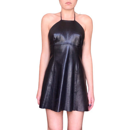 Plein Sud F/W 1994 halter leather dress