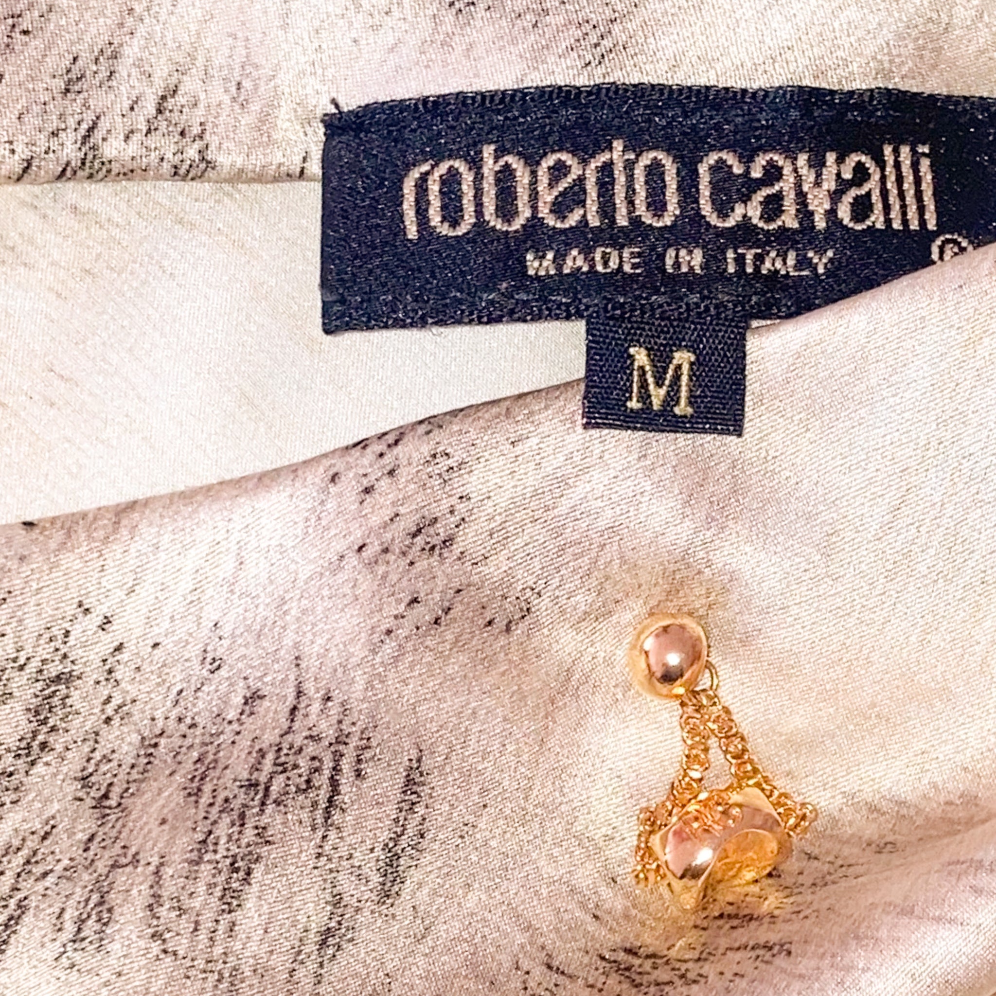 Roberto Cavalli F/W 1999 wolf silk skirt